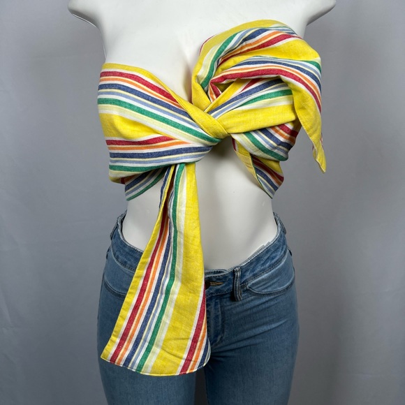 Rainbow Wrap Crop Top Size Medium - Picture 2 of 8